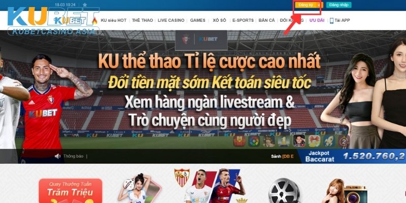Nhấn vào nút “Đăng ký” trên màn hình Nhấn vào nút “Đăng ký” trên màn hình